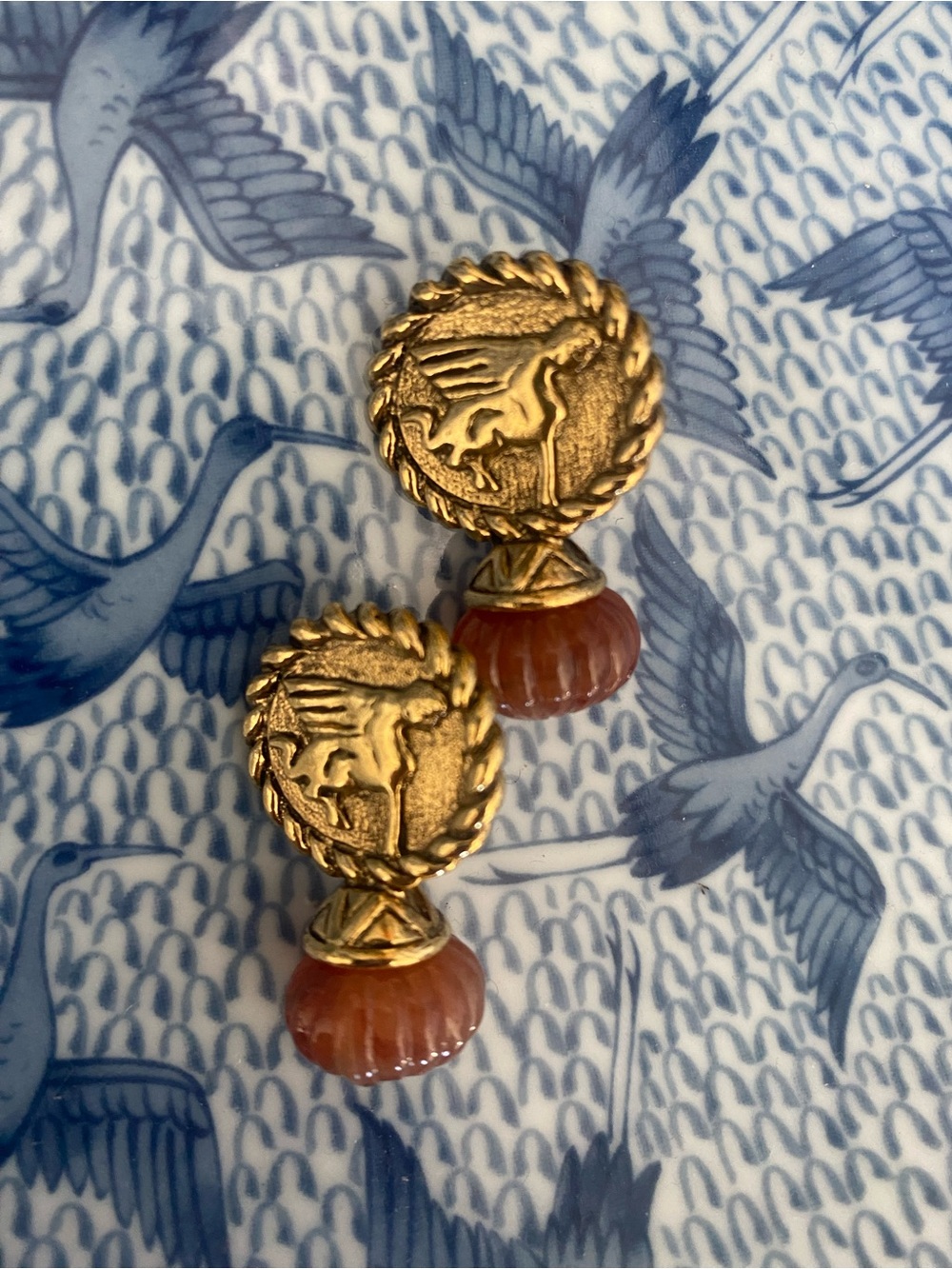 Vintage 90’s medallion winged horse (Pegasus) Women's Drop Earrings